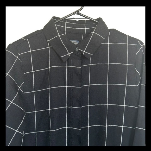 Vintage Pendleton Wool Flannel Black Plaid Striped Button Style Pockets Med … - Picture 5 of 7